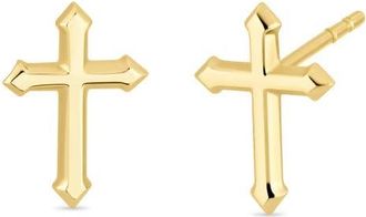 Bony Levy 14K Gold Cross Stud Earrings in 14K Yellow Gold at Nordstrom