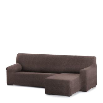 Eysa Funda sof&aacute; chaise longue el&aacute;stica derecha b/c marr&oacute;n 250 - 360 cm