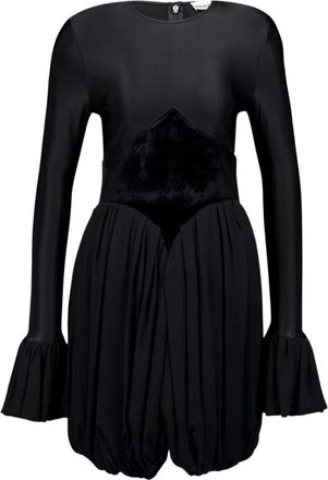 Paco Rabanne Panelled Flared Mini Dress - Dames - Feestkleedjes - Zwart - M - Kleedjes