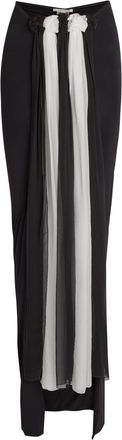 Nensi Dojaka Colour-blocked Stretch-jersey Maxi Skirt - Black And White - 36 (UK4 / Xxs)