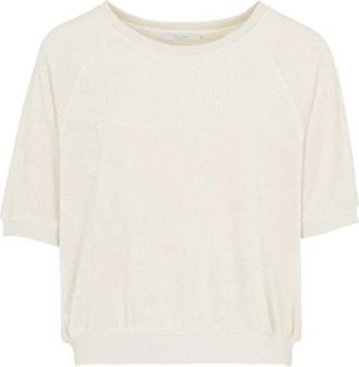 By-Bar Amsterdam Tops, Dames, Beige, M, Katoen, Slub Top Korte Mouw Neva Style