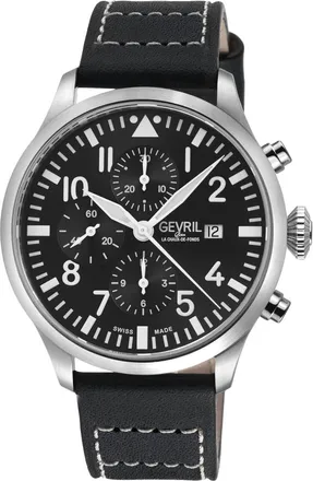 Gevril Group Vaughn Chronograph Automatic ETA 7750 Black Dial Mens Watch 47100-1