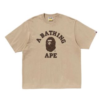 A Bathing Ape College Monogram College Relaxed Fit T-Shirt Beige 1L30-110-322-BGE