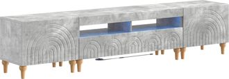 vidaXL Conjunto De 3 Muebles Para Tv Con Led Gris Hormig&oacute;n Vidaxl