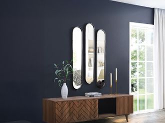 Vente-Unique Specchio ovale L.23 x H.120 cm in Metallo Nero - Lotto di 3 - JAYLEN