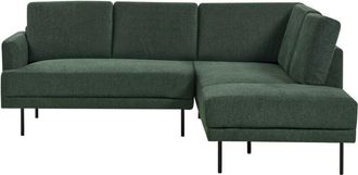 Beliani Corner Sofa 4 Seater BREDA Fabric Dark Green Left Hand