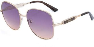 Guess Sunglasses, female, Yellow, Size: ONE SIZE Gradient Lens Metal Sunglasses