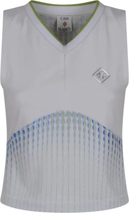 Casablanca Tennis Printed Racer Top - Dames - Tops zonder mouwen - Wit - S - Polyester - Tops