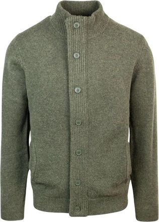 Barbour Essential Patch Zip Through - Heren - Vesten - Groen - M - Wol - Truien & Vesten