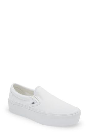 Vans Classic Slip-On Stackform Sneaker in Canvas True White at Nordstrom, Size 10.5 Womens