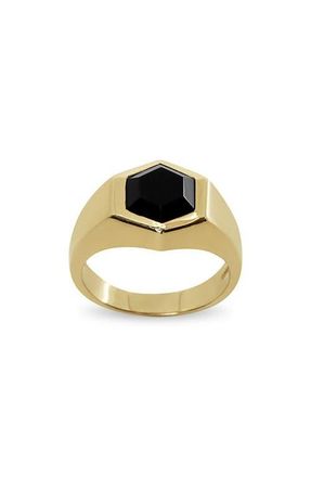 Argento Vivo The Onyx Rico Ring in Gold at Nordstrom, Size 8