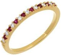 Bony Levy El Mar Ruby & Diamond Stacking Ring - 0.11ct. in 18K Yellow Gold at Nordstrom Rack, Size 7