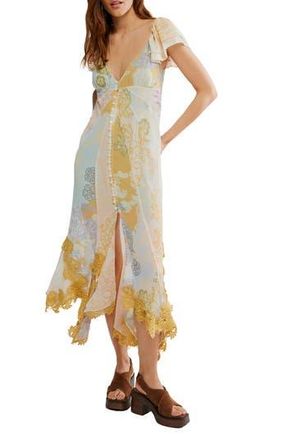 Free People Bali Aurora Flutter Sleeve Midi Dress in Soft Combo at Nordstrom Rack, Size Small