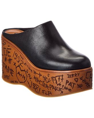 Chlo&eacute; Maxime Leather Wedge Mule