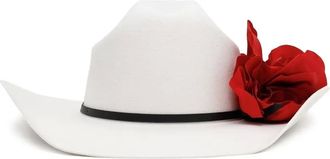 Willy Chavarria Cappello con applicazione a fiori - Bianco