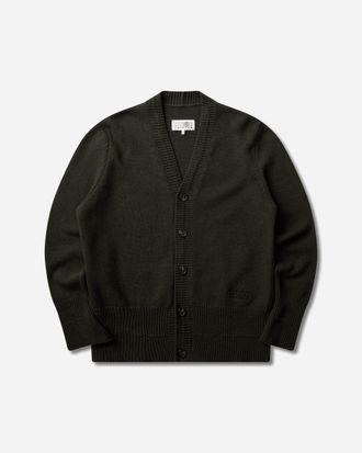 Maison Margiela Men s Wool V-Neck Cardigan Khaki