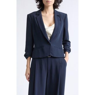 Cinq &agrave; Sept Le Petit Khloe Crop Blazer in Navy at Nordstrom, Size 4