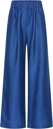 By-Bar Amsterdam Dames, Broeken, Blauw, Maat: XS Linnen