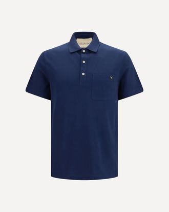 Valentino Cotton piqu&eacute; Polo with VLogo Male S