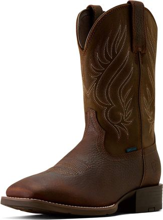 Ariat Mens Sport Riggs Waterproof Wide Square Toe Western Boots in Copper Kettle Espresso Tan, D Medium Width, Size 10.5, by Ariat