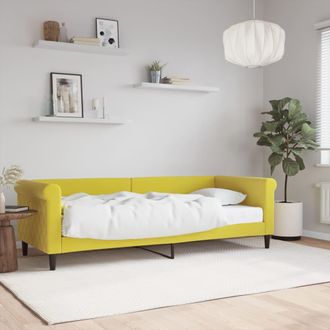 vidaXL Sof&aacute; Cama Con Colch&oacute;n Terciopelo Amarillo 80x200 Cm Vidaxl