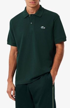Lacoste Classic Fit Landscape Crocodile Cotton Piqu&eacute; Polo in Sinople at Nordstrom, Size 4