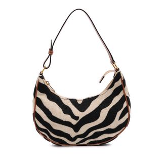 Celine Zebra Print Canvas Ava Shoulder Bag WCA4201