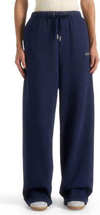 Mani&egrave;re De Voir Unisex Signature Wide Leg Sweatpants in Navy at Nordstrom, Size Xx-Small