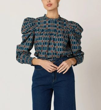 Cleobella Irina Blouse In Santo Stripe Print
