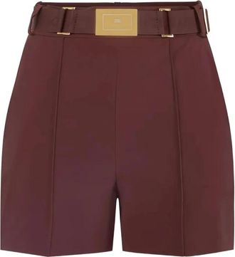 Elisabetta Franchi Short con Cintura Cacao 644 - Dames - Bermuda - Bruin - S - Korte Broeken