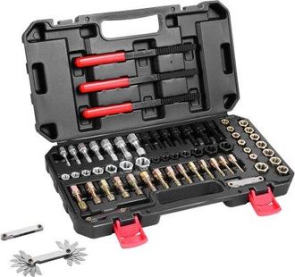 OEM Kit De Reparaci&oacute;n De Roscas M&eacute;tricas Unc Y Unf 61 Piezas Restaurador De Roscas M&eacute;tricas Con 28 Machos De Roscar, 28 Terrajas, 3 Limas De Rosca Acero T
