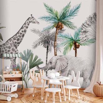 OEM Carta Da Parati Artgeist Animali Giungla Colorata 400x280 Cm