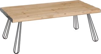 Hhg Nunca Usado] Mesa De Centro Hhg 566, Mesa De Sal&oacute;n, Madera Maciza Industrial Certificada Mvg 120x60cm, Natural