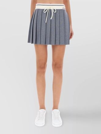 Casablanca merino wool ribbed pleated mini skirt