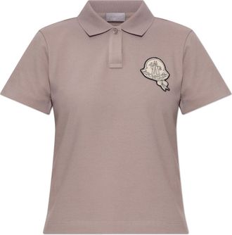Moncler Polo Shirt Met Logo Patch - Dames - Polos - Roze - S - Katoen - Tops