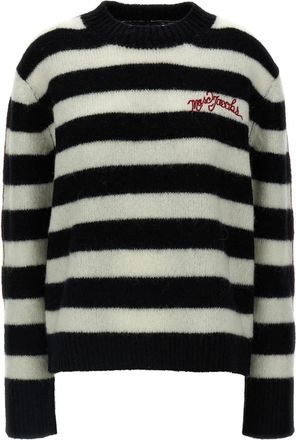 Marc Jacobs Gestreept Alpaca en Wollen Trui - Dames - Ronde hals truien - Veelkleurig - S - Wol - Truien & Vesten