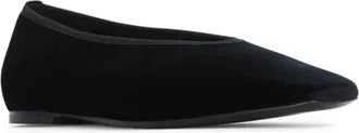 Toteme Womens Minimalist Flat Black Velvet