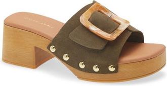 Chocolat Blu Lio Platform Slide Sandal in Olive Suede at Nordstrom, Size 7.5-8Us