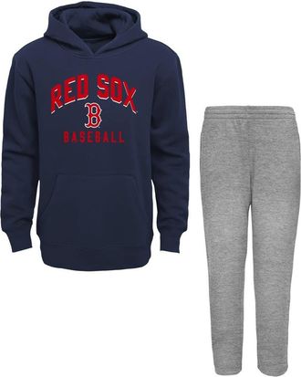 Outerstuff Infant Navy/Heather Gray Boston Red Sox Play by Play Pullover Hoodie & Pants Set at Nordstrom, Size 24M