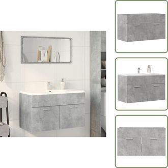 vidaXL The Living Store Mobile Sottolavabo Grigio Cemento 80x38,5x46 cm Multistrato - Lavabo