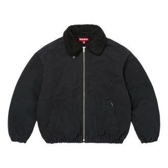 SUPREME FW26 Faux Shearling Lined Bomber Jacket Black FW25J42-BLK