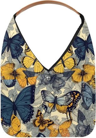 Generic Butterfly Reusable Lightweight Grocery Bags - Foldable Into Compact Pouch, Washable & Sturdy, Multipurpose for Shopping and Travel