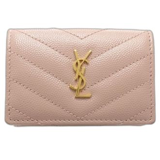 Saint Laurent Pink Leather Wallet (Tri-Fold) (Pre-Owned)