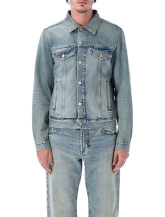 Emporio Armani Medium Wash Distressed Denim Jacket