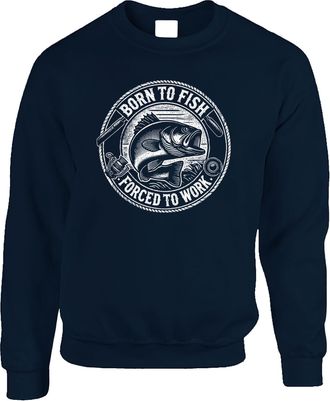 Bang Tidy Clothing Fishing Gifts for Men - Born to Fish Funny Sweatshirt for Him - Mens Fisherman Clothing SWT-Navy-M