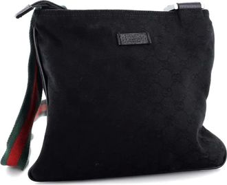 Gucci Web Strap Messenger Bag GG Canvas Small crossbody bag - Zwart