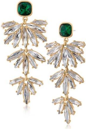 Jardin Crystal Tiered Drop Earrings in Green/Gold at Nordstrom Rack
