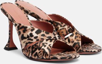 Amina Muaddi Salma leopard-print satin mules