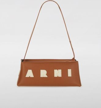 Marni Borsa a spalla in pelle di vitello con logo Marni