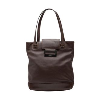 Loewe Pre-owned Leren Tote Bag - Dames - Vintage Shopper - Bruin - ONE Size - Leer - Vintage